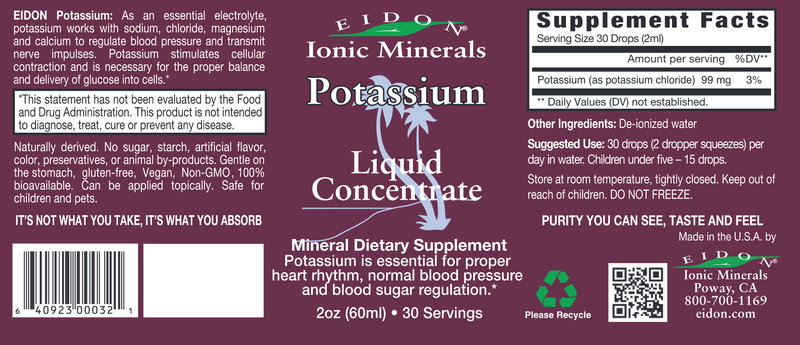 Potassium Liquid (Eidon) Label
