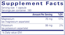 potassium magnesium aspartate pure encapsulations supplement facts