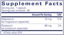 potassium magnesium aspartate pure encapsulations supplement facts