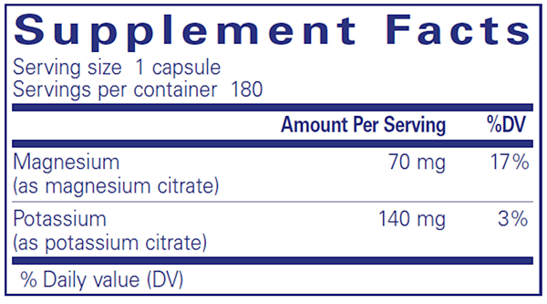 Potassium Magnesium (citrate) (Pure Encapsulations) supplement facts