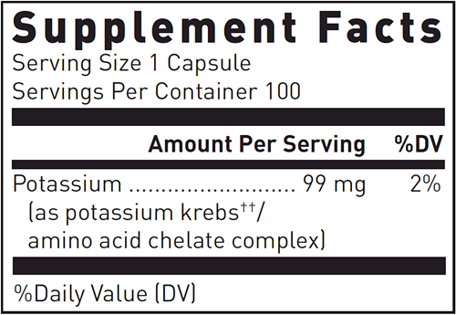 Potassium Chelated Douglas Labs supplement facts