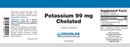 potassium chelated douglas labs label
