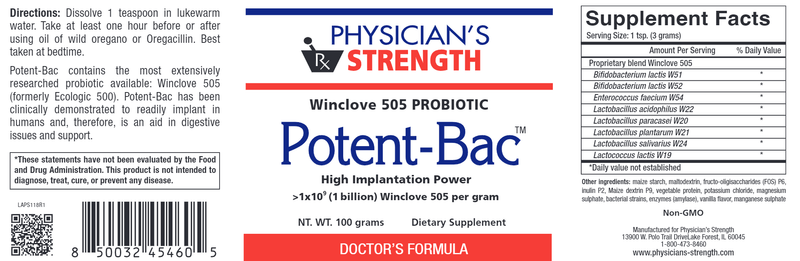 PotentBac (Physicians Strength) Label