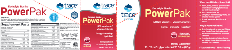 Power Pak Non-GMO Raspberry Trace Minerals Research label