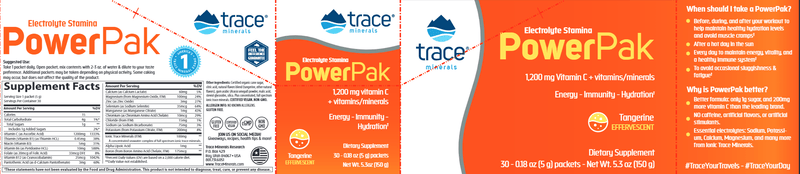 Power Pak Tangerine Trace Minerals Research label