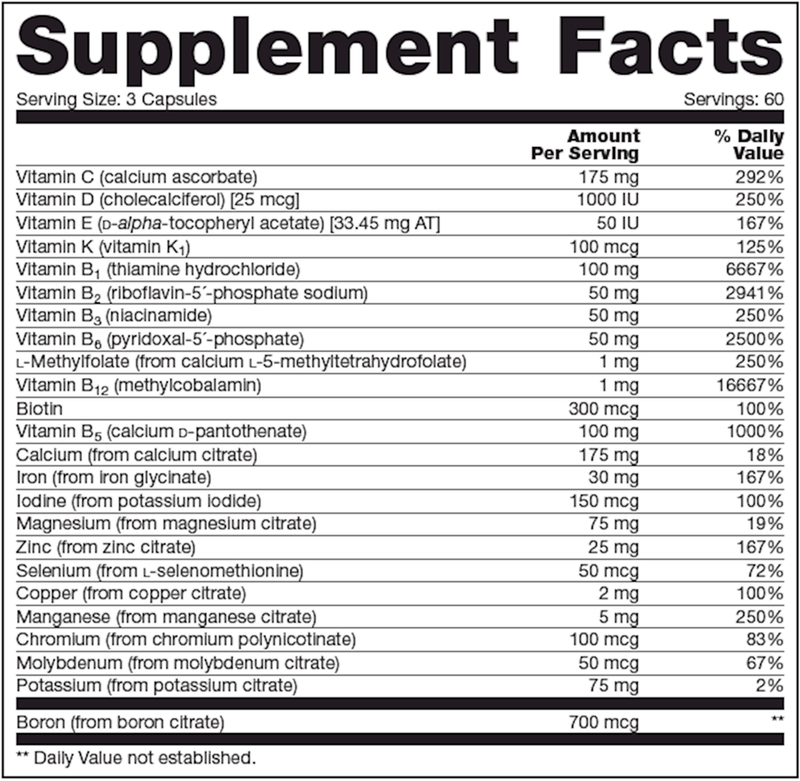 Pre Natal SAP (NFH Nutritional Fundamentals) Supplement Facts