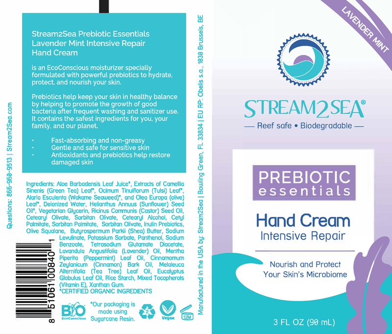 Prebiotic Hand Cream Lavender Mint (Stream2Sea) Label