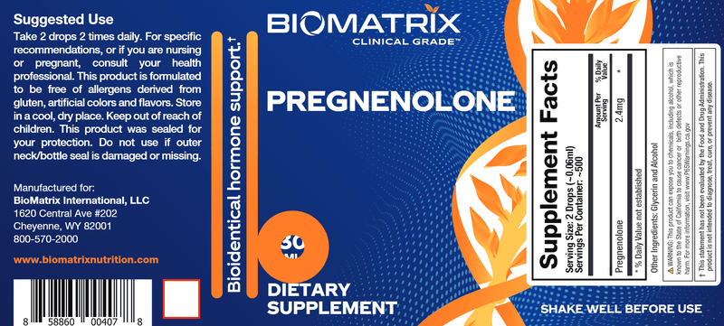Pregnenolone (BioMatrix) Label