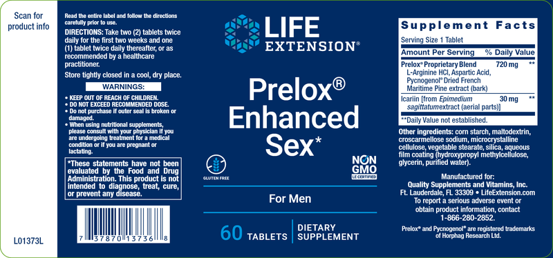 Prelox® Enhanced Sex (Life Extension) Label
