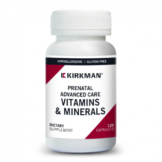 Prenatal Advanced Care Vitamins & Minerals - Hypoallergenic (Kirkman Labs) Front