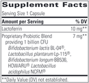 pro-flora immune probiotic pearls (integrative therapeutics) supplement facts