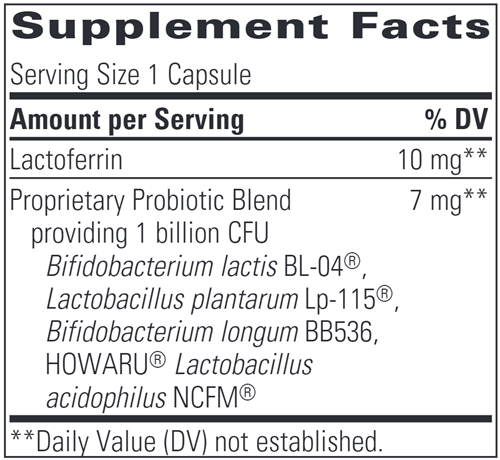 Pro-Flora Immune Probiotic Pearls (Integrative Therapeutics) supplement facts