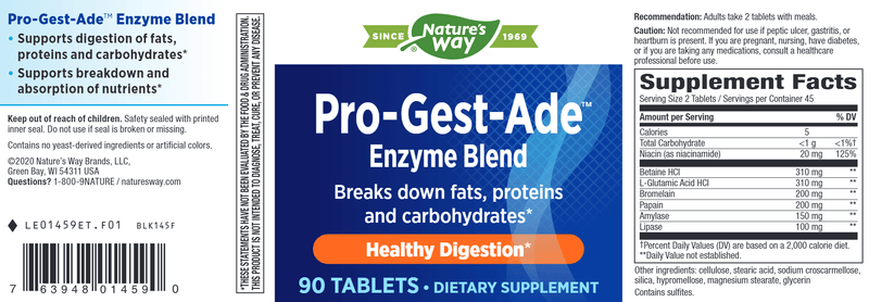 Pro-Gest-Ade* (Nature's Way) Label