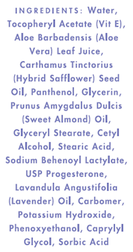 Pro-Gest Paraben-Free Lavender 4 oz (Emerita) Ingredients