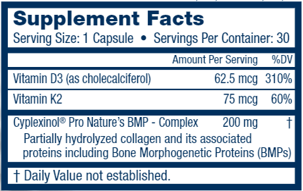 Pro-stiminol Advanced 200 Bone Support - Standard Strength (ZyCal Bioceuticals) Supplement Facts
