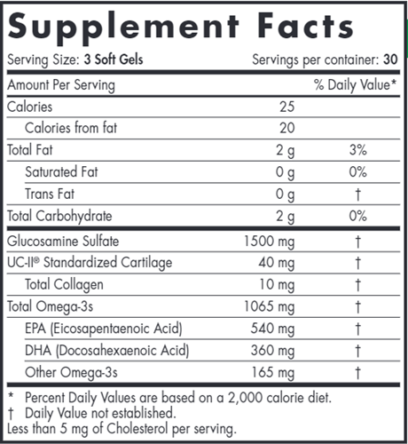 ProOmega Joint Xtra 90 Soft Gels (Nordic Naturals) Supplement Facts