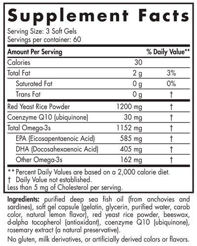 ProOmega LDL 180 Soft Gels (Nordic Naturals) Supplement Facts