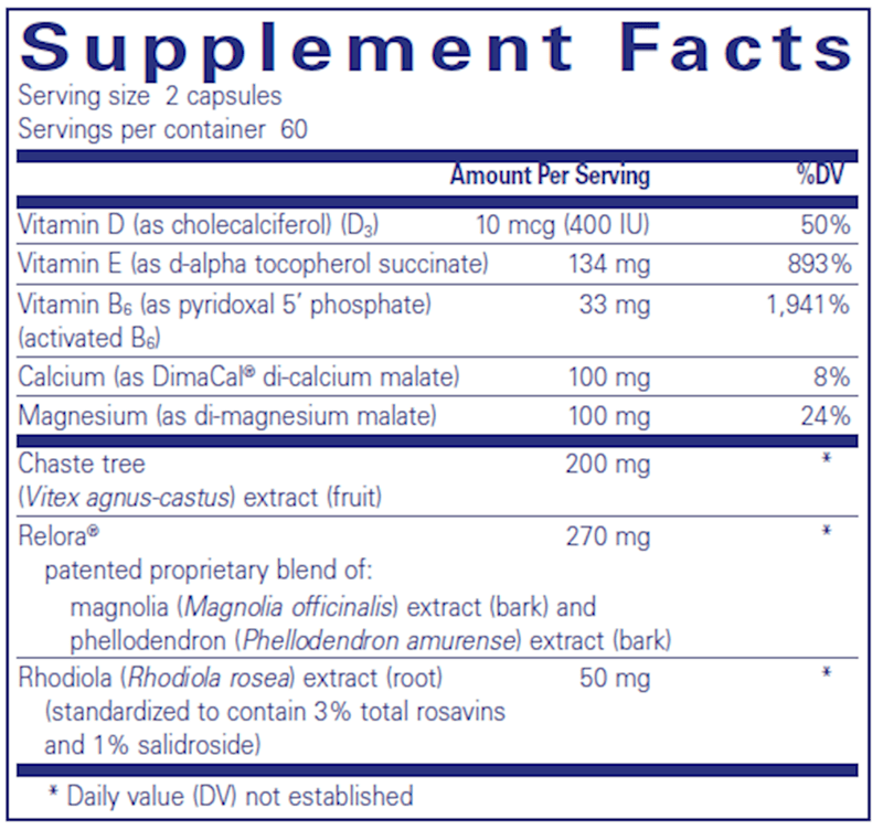 ProSoothe II (Pure Encapsulations) supplement facts