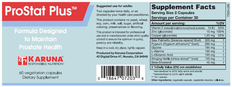 ProStat Plus (Karuna Responsible Nutrition) 60ct Label