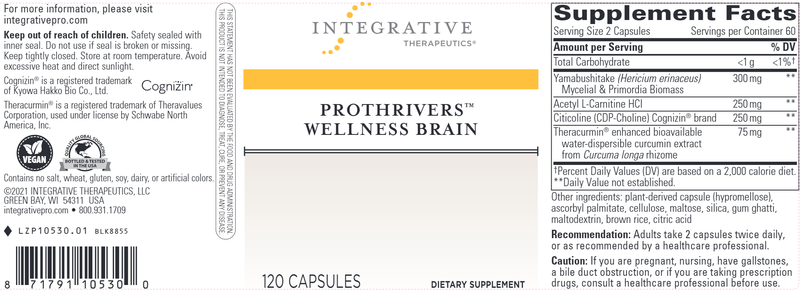 ProThrivers Wellness Brain (Integrative Therapeutics) Label