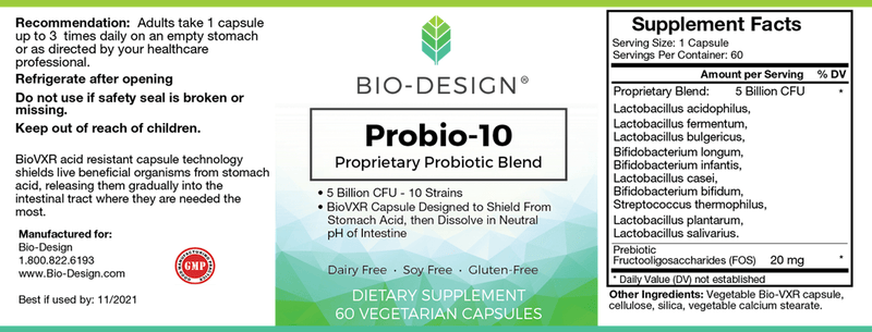 Probio 10 (Bio-Design) Label