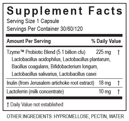 Probiotic 60 Caps (Transformation Enzyme) Supplement Facts