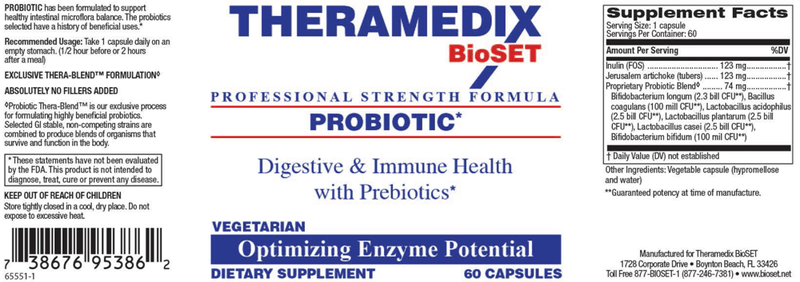 Probiotic 60ct (Theramedix) Label