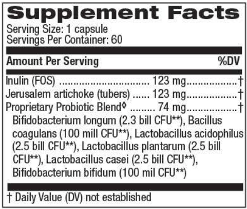 Probiotic 60ct (Theramedix) Supplement Facts