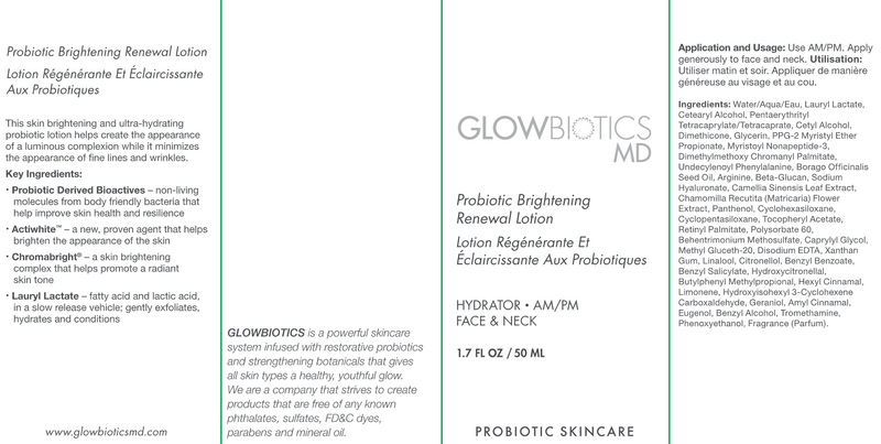 Probiotic Brightening Renewal Lotion (GLOWBIOTICS) Label