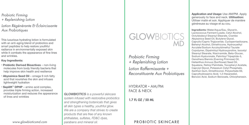 Probiotic Firming + Replenishing Lotion (GLOWBIOTICS) Label