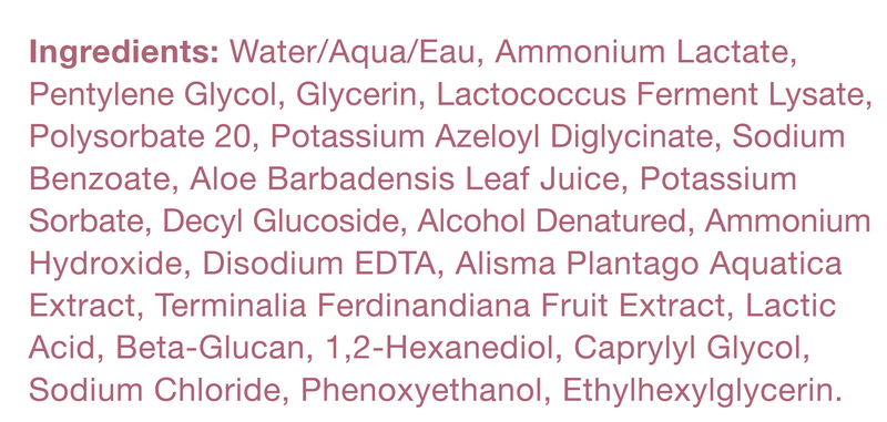 probiotic instant resurfacing pads (glowbiotics) ingredients