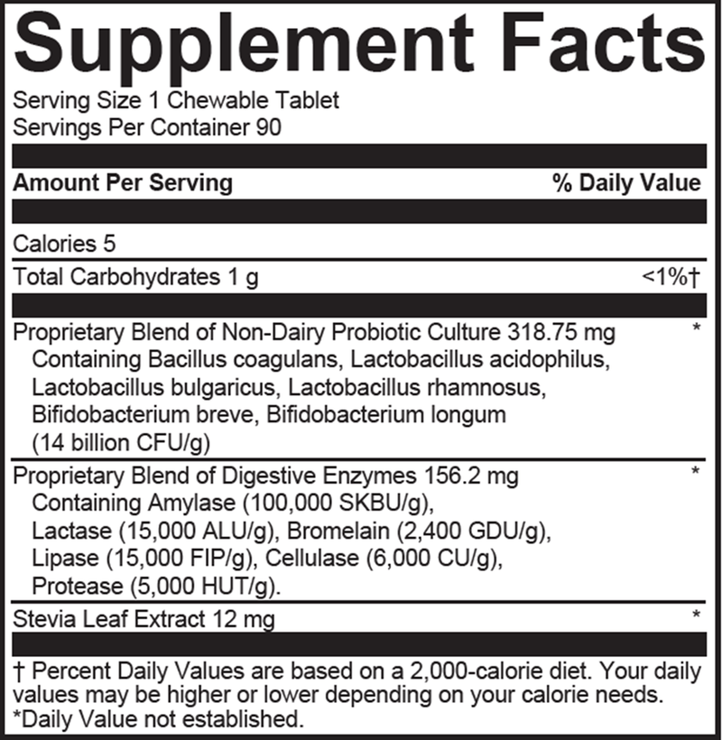 Probzyme Grape (Nutritional Frontiers) Supplement Facts