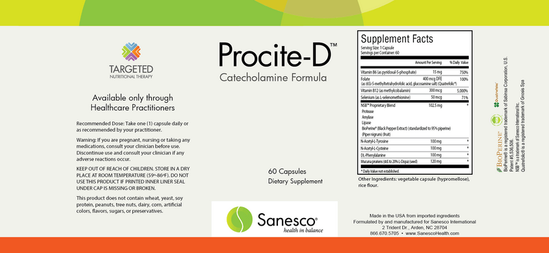 Procite-D (Sanesco) Label