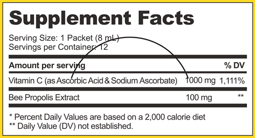 Propolis Liposomal + Vitamin C (Beekeeper's Naturals) Supplement Facts