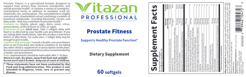 Prostate Fitness (Vitazan Pro) Label