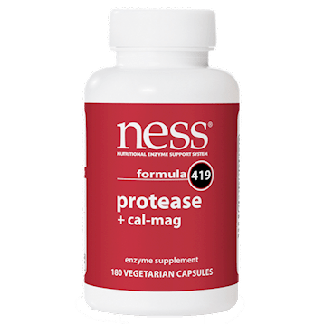 Protease + Cal-Mag Formula 419 180ct (Ness Enzymes) Front