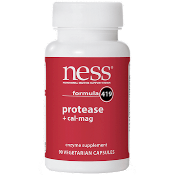 Protease + Cal-Mag Formula 419 90ct (Ness Enzymes) Front