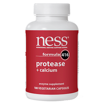 Protease + Calcium Formula 416 180ct (Ness Enzymes) Front
