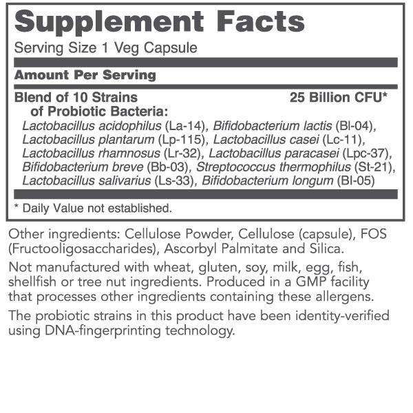 protodophilus 25 billion (protocol for life balance) supplement facts