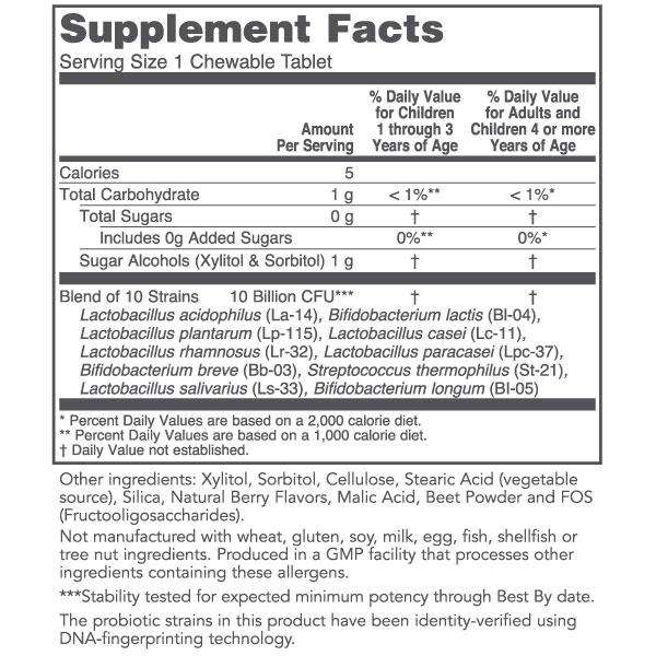protodophilus 10 billion (protocol for life balance) supplement facts