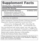 protodophilus woman 20 billion (protocol for life balance) supplement facts