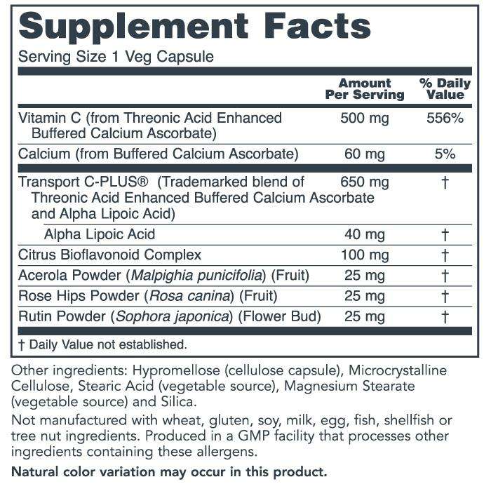 ProtoSorb C 500 (Protocol for Life Balance) Supplement Facts