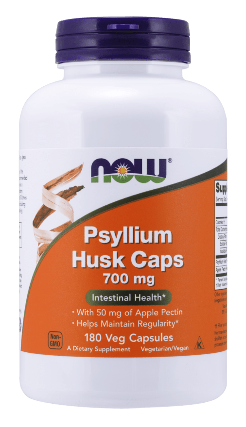 Psyllium Husk 700 mg 180 Capsules (NOW) Front