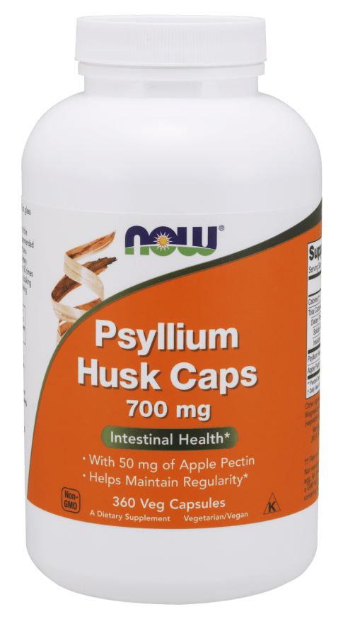 Psyllium Husk 700 mg 360 Capsules (NOW) Front