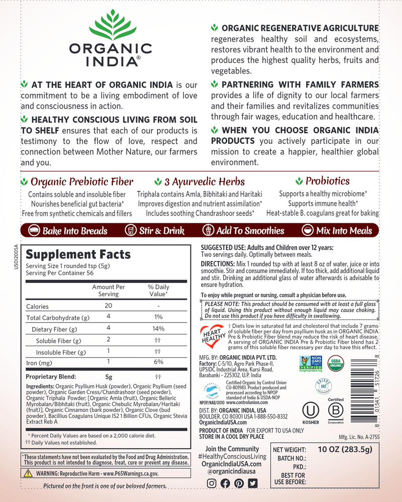 buy psyllium pre & probiotic cinnamon organic india