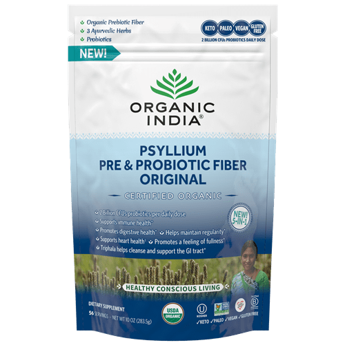 psyllium pre & probiotic fiber original organic india