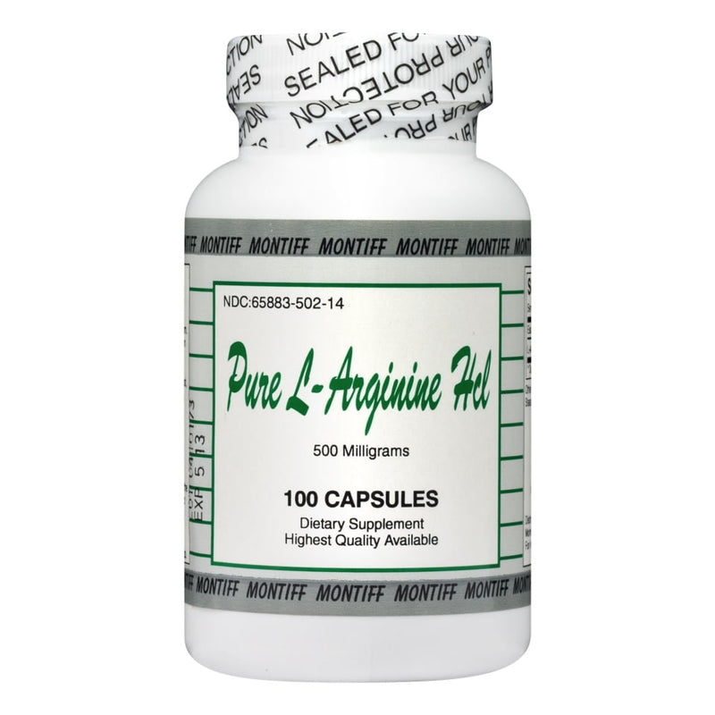 Pure L-Arginine HCl 500 mg Montiff 100 Caps