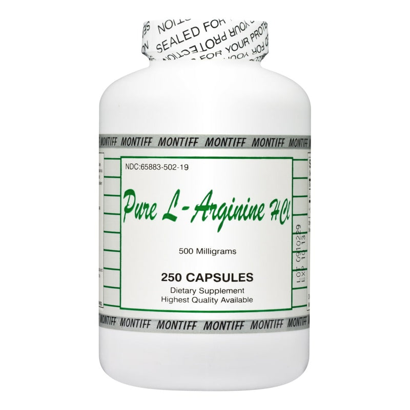 Pure L-Arginine HCl 500 mg Montiff 250 Caps