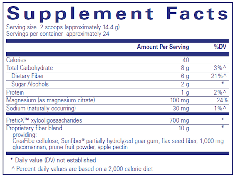 PureLean® Fiber 343 g - IMPROVED (Pure Encapsulations) supplement facts