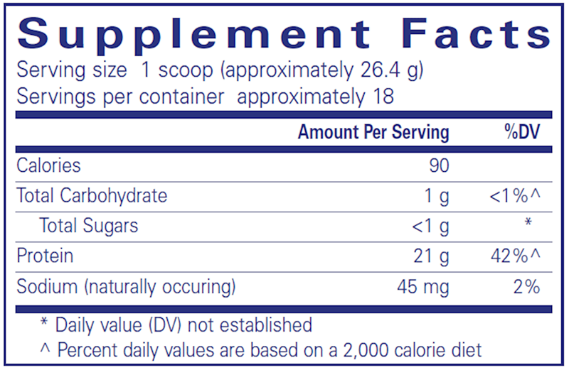 PureLean® Whey 432 g (Pure Encapsulations) supplement facts